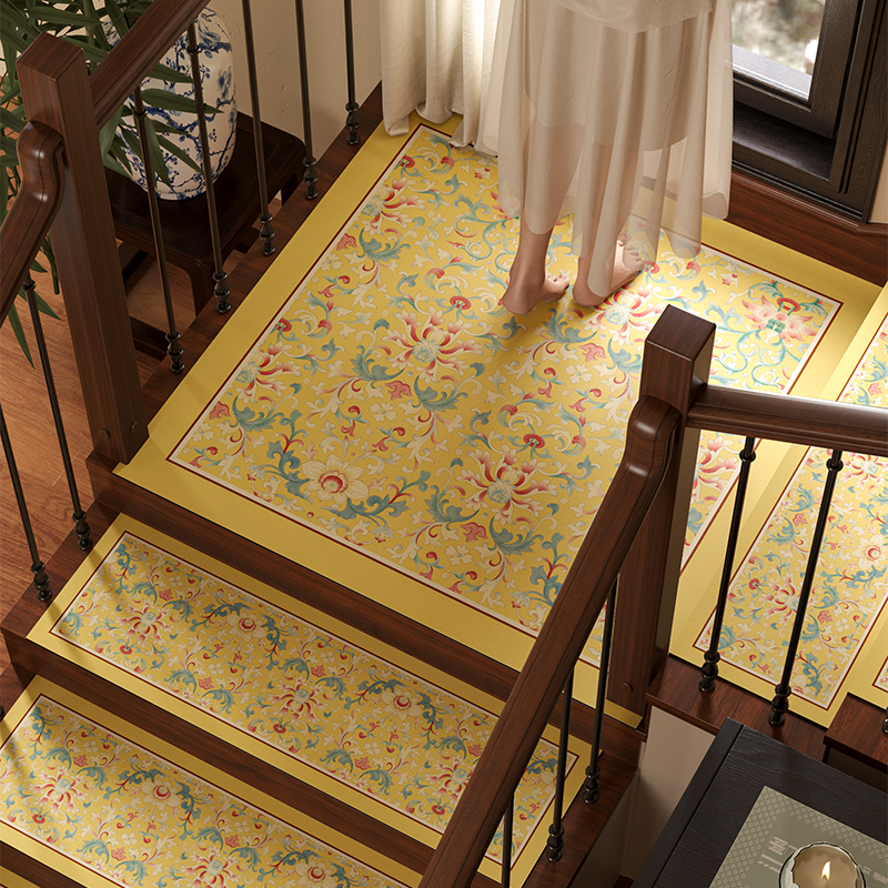 玉黛春新中式软硅藻楼梯垫可擦洗防滑踏步垫地垫旋转台阶家用垫子