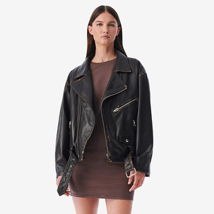 IRO NIGHT 2025年冬季机车风做旧工装皮衣夹克外套WP137DYLAN24S