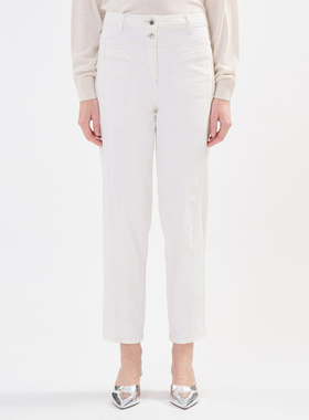 IRO NIGHT 2025年秋季白色牛仔裤明线休闲长裤WP23AKIKO24W