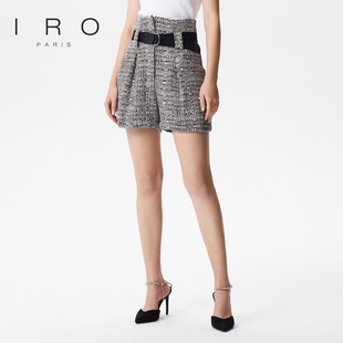 短裤 IRO 银灰色粗花呢花苞腰西装 2025春季 WM30ZELIANA23S Night
