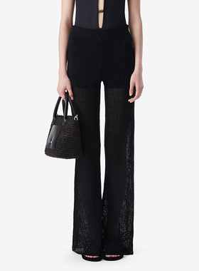 IRO NIGHT 2026年春季镂空针织裤黑色直筒长裤WM23PAULASPE25S