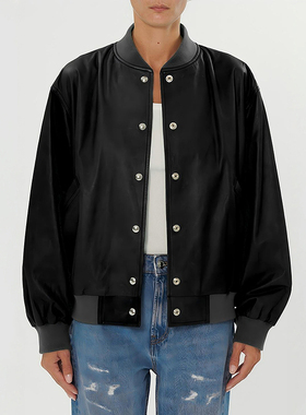 IRO NIGHT 2025年冬季机车风棒球领羊皮革皮衣外套WM08ARTUS23S