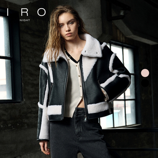 拼接机车风皮毛一体外套IWT354R00100 2025年冬季 IRO Night