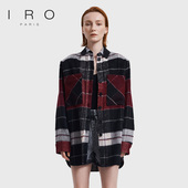 式 IRO 毛呢外套WM100NAHELA22W 新款 拼色格纹衬衫 NIGHT 2025年冬季