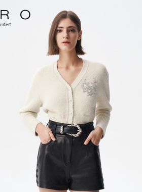IRO NIGHT 2025年春季新款龙年水钻开衫针织毛衫外套IWF351M05100