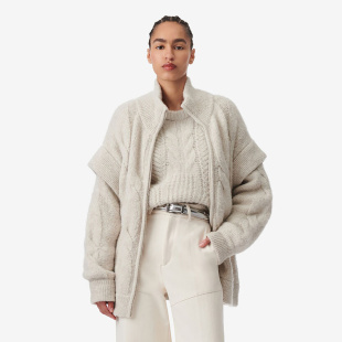 开衫 IRO 宽松长袖 2025年冬季 柔软绞花毛衣外套WM12FONA24W NIGHT