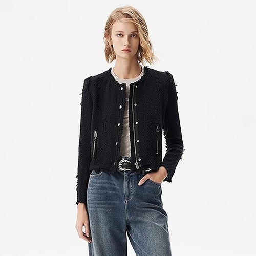 IRO Night 2025年冬季小香风时尚做旧短外套WF07AGNETTE00P