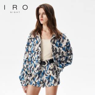 IRO NIGHT 2026年春季新款抽象印花亮丝花呢短款外套WP07NOORI24S