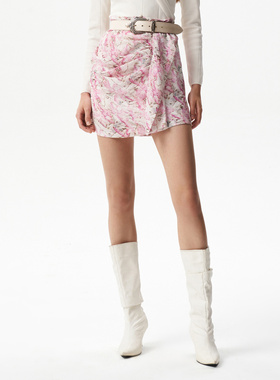 IRO NIGHT 2025年夏季不规则捏褶包臀短款半身裙IWF343Q00800