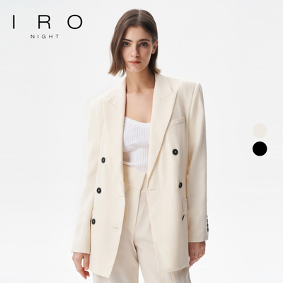 绵羊毛西装IRO法式双排扣纯色