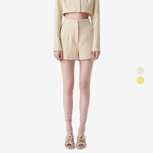 直筒收腰肌理感高腰短裤 2026年夏季 WM30SALMA25S NIGHT IRO