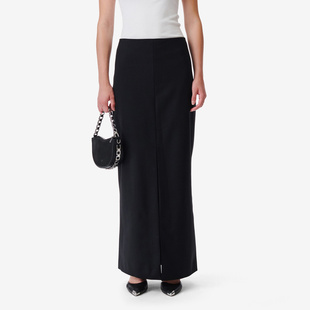 IRO NIGHT 2025年新款简约高腰开叉羊毛包臀半身裙WM31ISICE23W