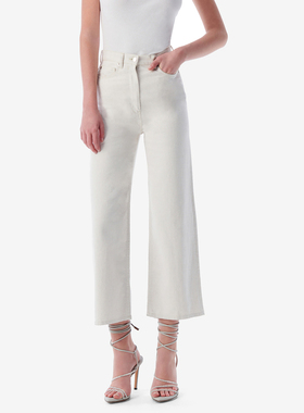 IRO NIGHT 2026年夏季棉麻白色牛仔裤七分直筒裤子WM23MARTINE24S