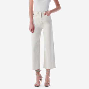 IRO NIGHT 2025年夏季棉麻白色牛仔裤七分直筒裤子WM23MARTINE24S
