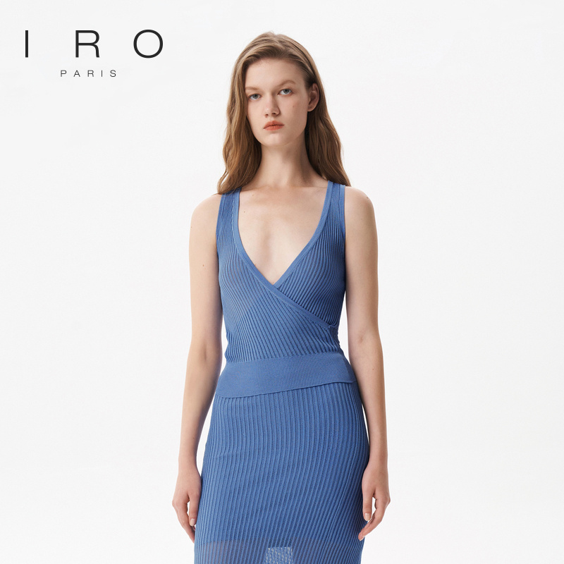 夏季背心上衣IRO深V领法式