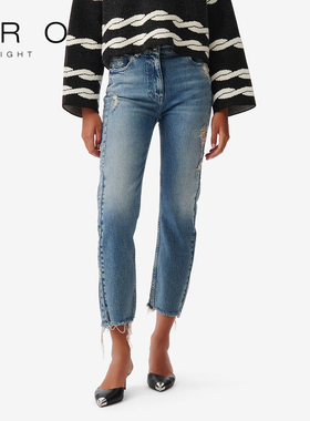 IRO NIGHT 2025年冬季天丝破洞收腿休闲牛仔裤WM23ALBURY23W