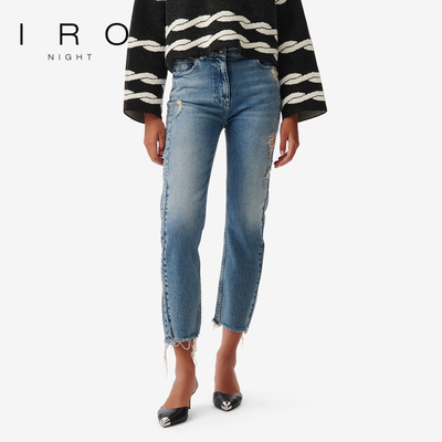 天丝IRO破洞毛边破洞修身