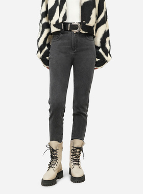 IRO NIGHT 2025年冬季加绒保暖高腰窄脚牛仔裤IWF351K03700