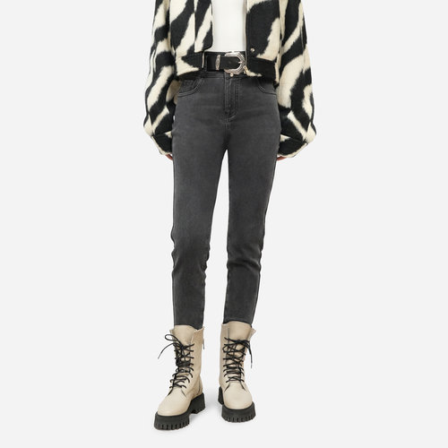 IRO Night 2025年冬季加绒保暖高腰窄脚牛仔裤IWF351K03700