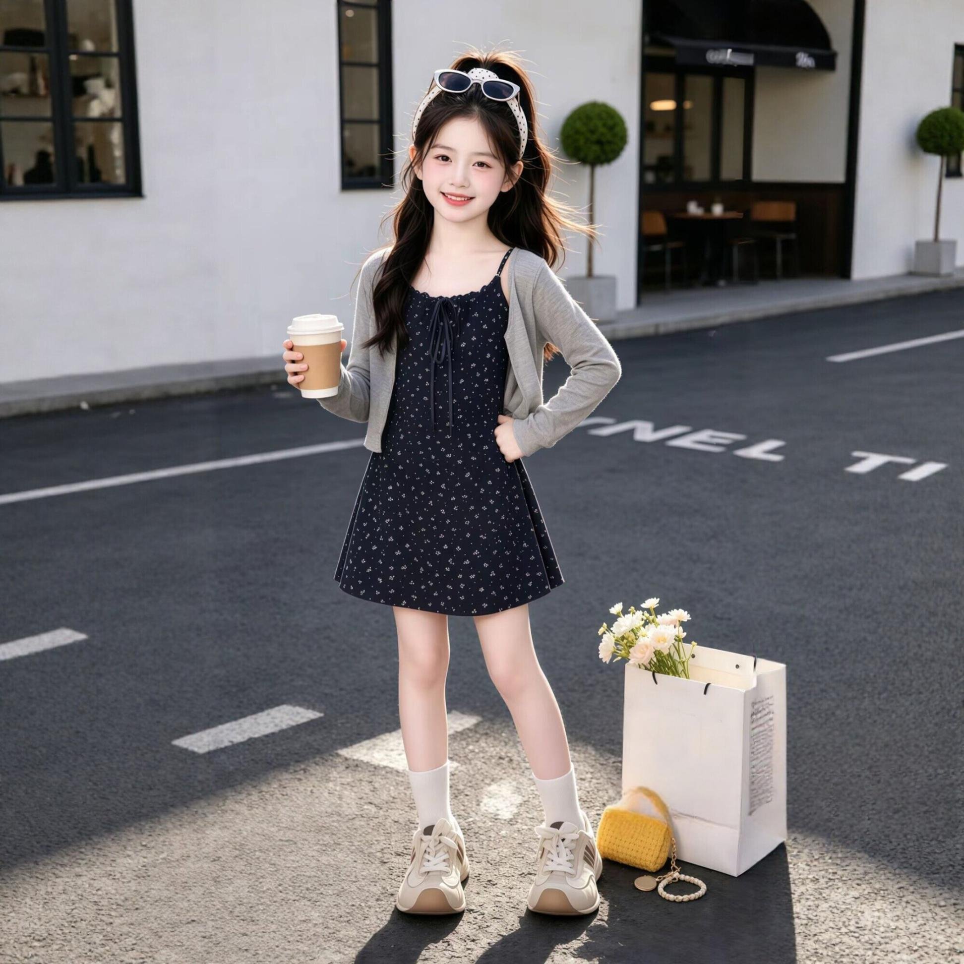 女大童夏季吊带短裙2026新款图片