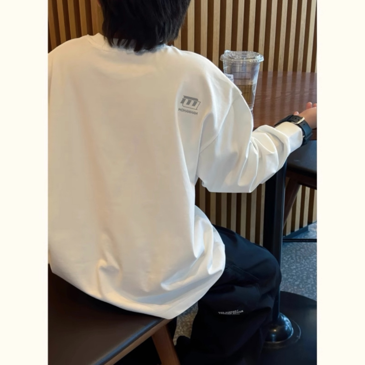 春秋新款纯棉白色打底衫儿童宽松休闲百搭上衣中大童男童长袖T恤