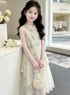 女童夏季新中式汉服旗袍连衣裙