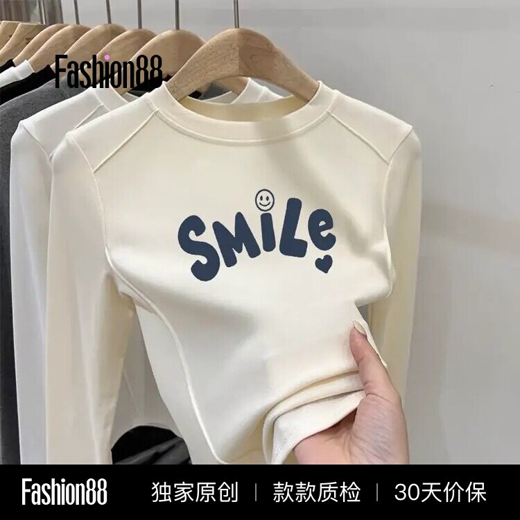女童德绒打底衫秋冬新款内搭儿童中大童洋气保暖长袖T恤上衣服潮