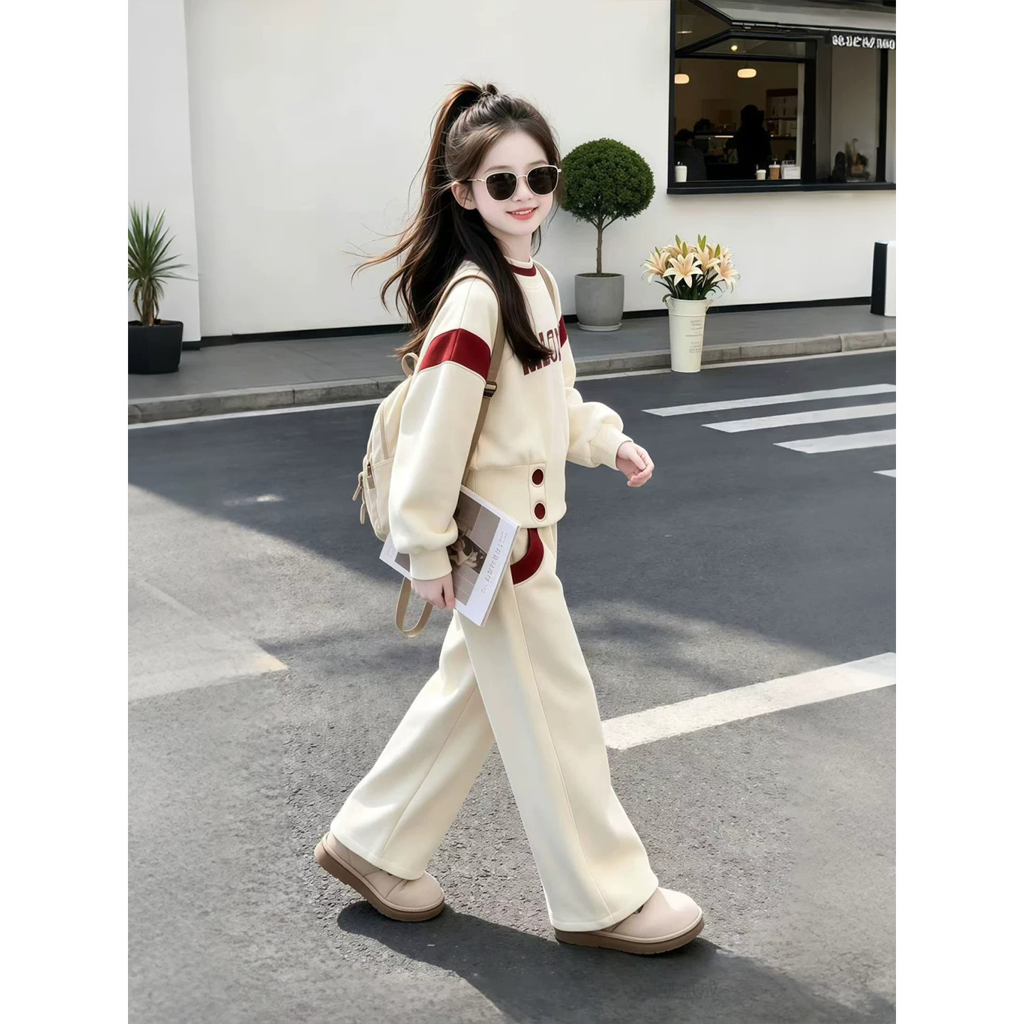 女童春季套装儿童卫衣运动服套装春秋季新款中大童时尚休闲两件套