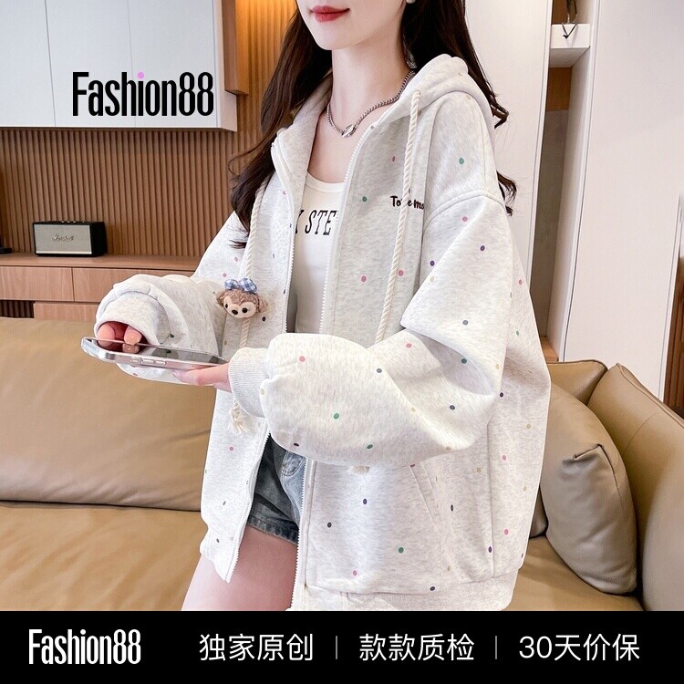 初高中学生超好看学院风连帽卫衣棒球服夹克外套女2026春秋季新款