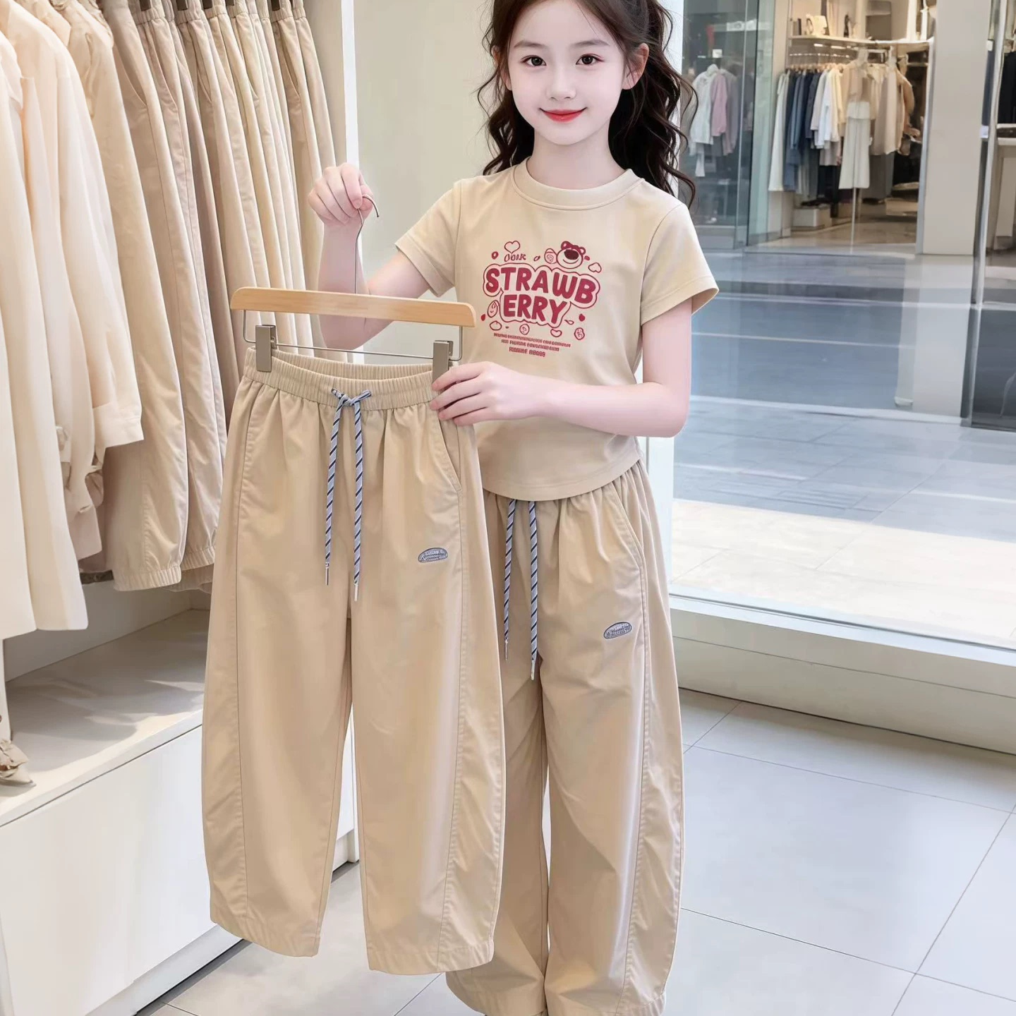 女童夏季新款套装休闲运动两件套图片