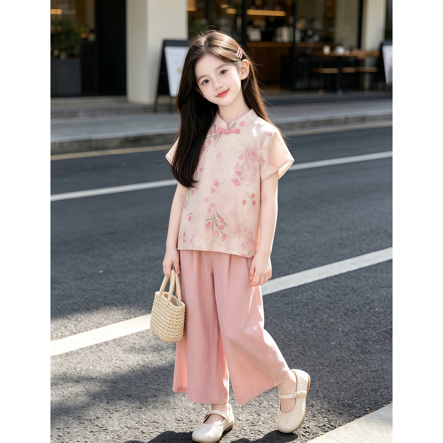 女大童新中式汉服夏季套装图片