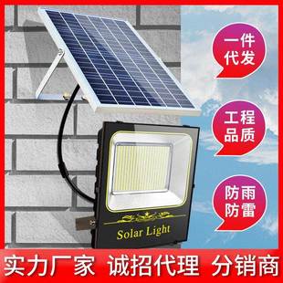 太陽能家用戶外庭院燈新農村路燈室內一拖二大功率投光燈超亮防雨