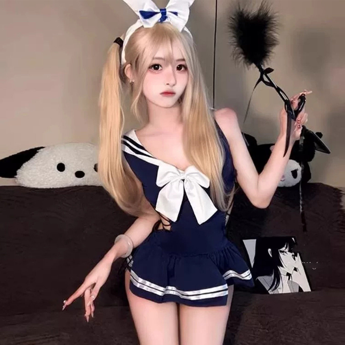 网红学院风jk甜辣妹水手制服qq约会纯欲小胸禁欲系约会超短裙套装