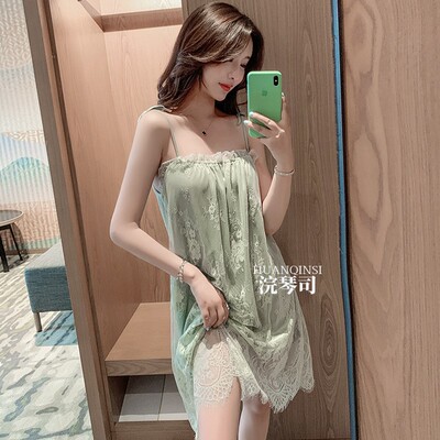 睡裙冰丝女款性感四季通用