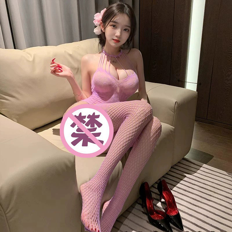 渔网袜情调禁欲系镂空网眼情趣连体丝袜全身性感提花连身袜女大码