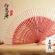 春露手绘日式 扇子中国风折扇竹柄扇礼品扇真丝扇子送扇套 和风女式