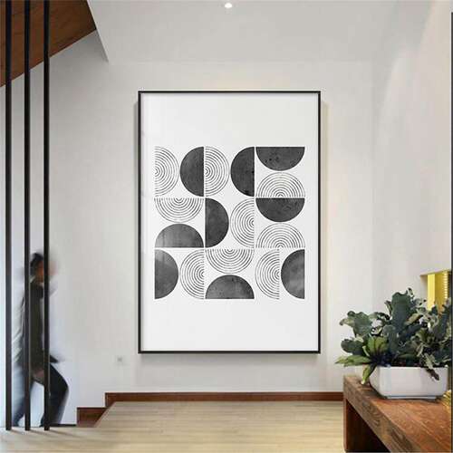 黑白灰系现代简约设计师搭配挂画卧室床头挂画软装客厅走廊装饰画