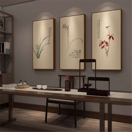 齐白石 现代极简新中式禅意荷花客厅书房民宿餐厅玄关挂画