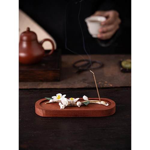 手工陶瓷梅花香棒创意香炉家室内檀香香支架沉香香桌面香薰饰品
