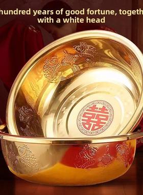 婚礼铜盆饰品铜盆婚礼钱盆洗盆洗盆婚礼嫁妆聚宝盆婚礼