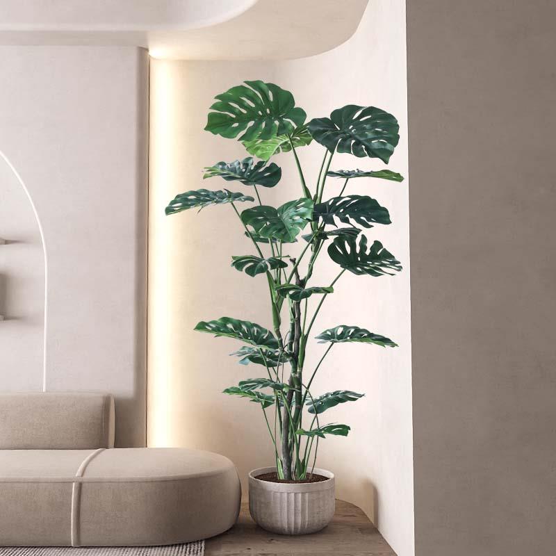 七茉北欧彷真植物龟背芋假树大型盆栽室内橱窗造景装饰绿植摆件
