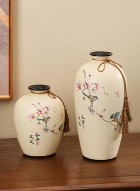 新中式古装国风玄关客厅电视柜茶室摆件花瓶新家家居装饰品三件套