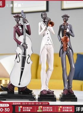 创意家居客厅电视酒柜轻奢软装饰艺术摆件现代高档音乐人物工艺品