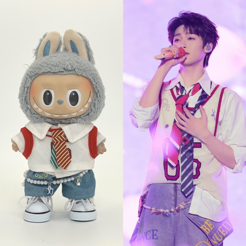 梓瑜娃衣音乐节同款17cm拉布布labubu衣服配饰123代玩偶着替潮服