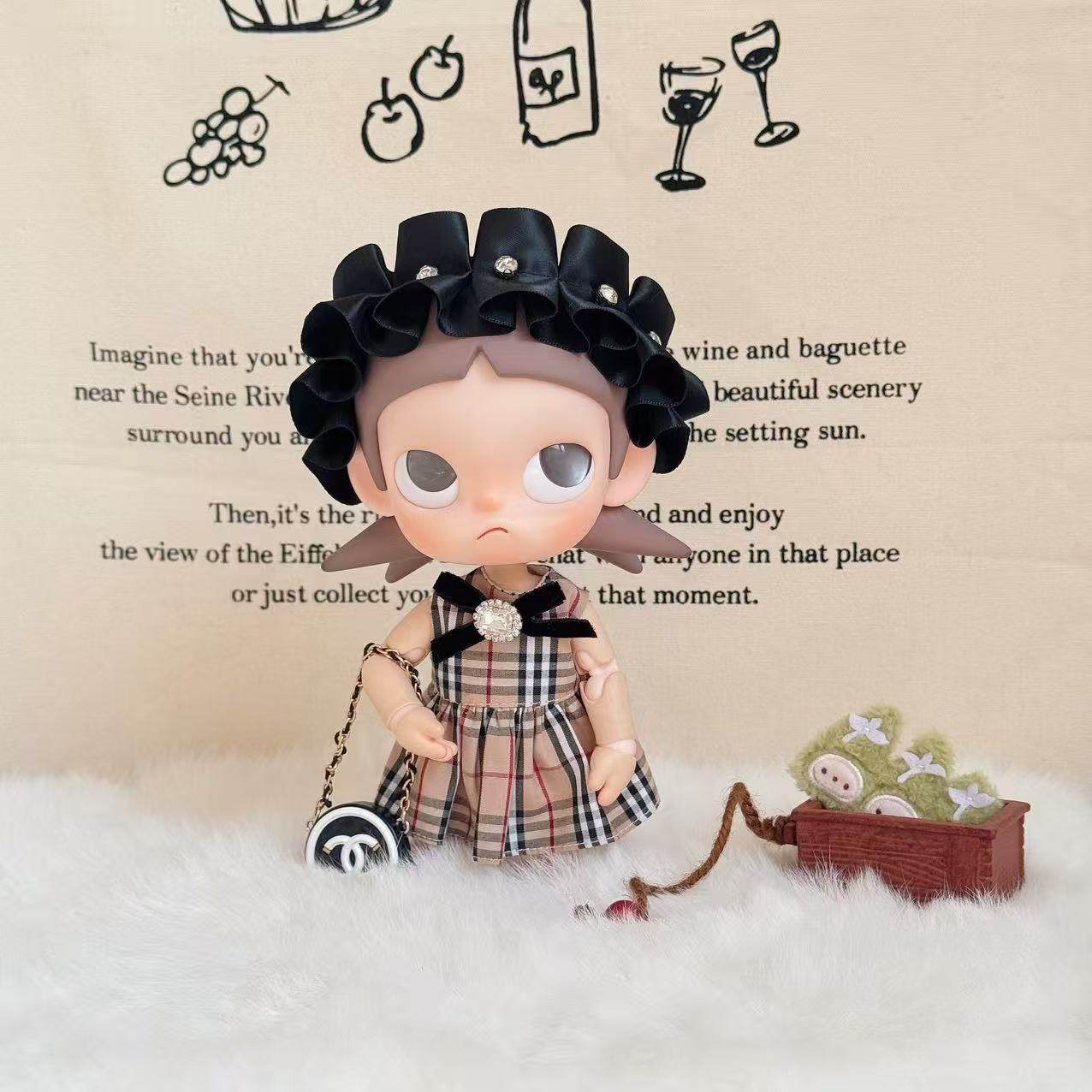 小香风噶子姐娃衣向往之处zsiga可动人偶1/8分娃衣格子衬衫套装