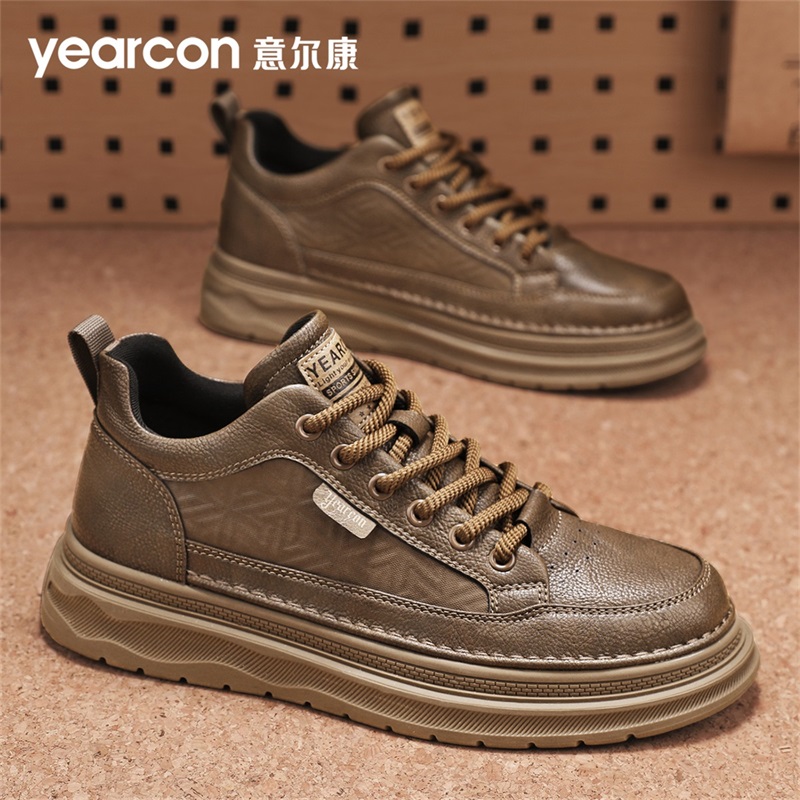 意尔康2025新款男士厚底休闲板鞋