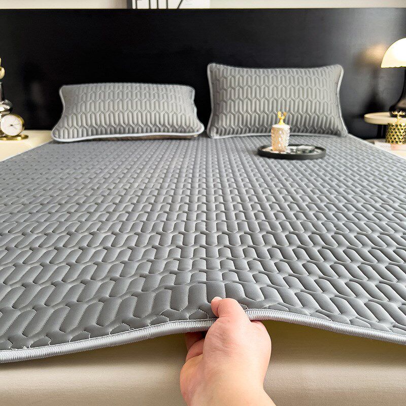 夏季简约乳胶凉席三件套冰丝夏天家用冰丝席床笠学生单人宿舍双人