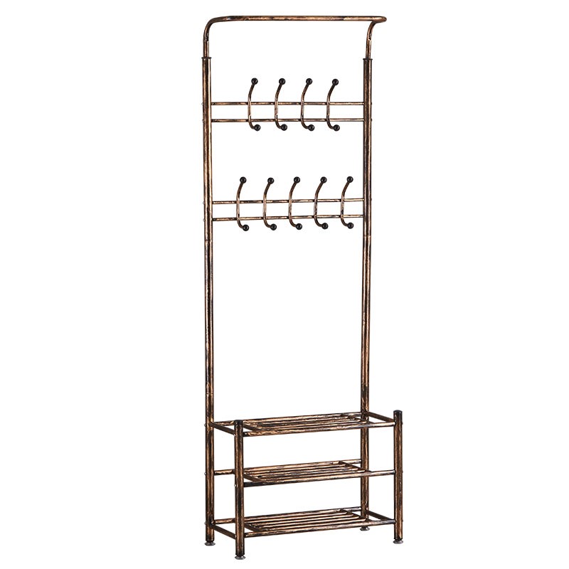 简易衣帽架鞋架一体组合家用客厅多功能衣架落地置物架门厅挂衣架