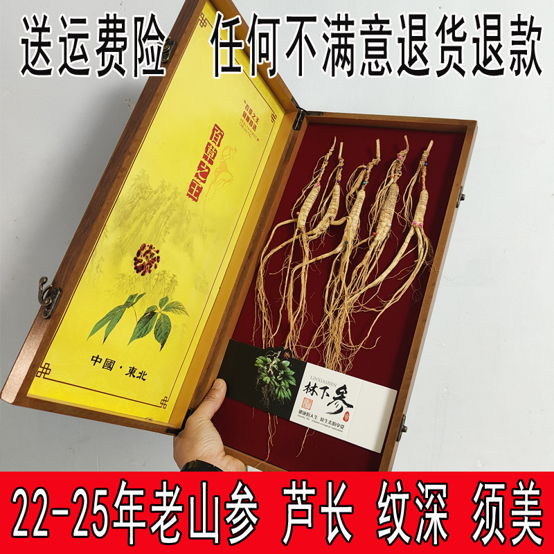 长白山林下参野山参老山参北野生人参老林下山参粉籽货礼盒装20年