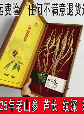 长白山林下参野山参老山参北野生人参老林下山参粉籽货礼盒装20年